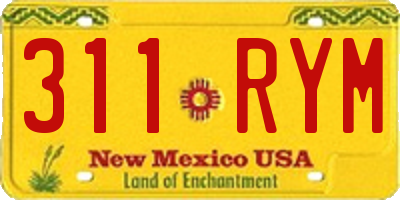 NM license plate 311RYM