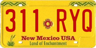 NM license plate 311RYQ