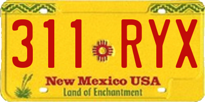 NM license plate 311RYX