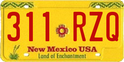 NM license plate 311RZQ
