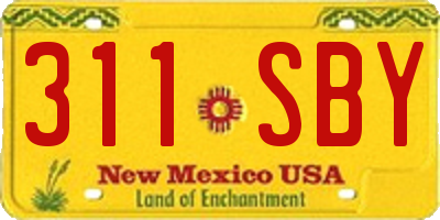 NM license plate 311SBY
