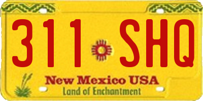 NM license plate 311SHQ