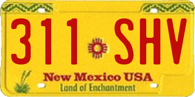 NM license plate 311SHV