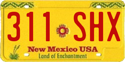 NM license plate 311SHX