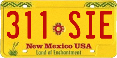 NM license plate 311SIE