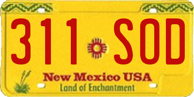 NM license plate 311SOD
