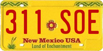 NM license plate 311SOE