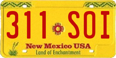 NM license plate 311SOI