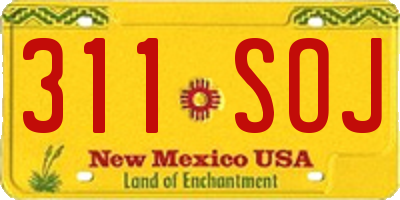 NM license plate 311SOJ