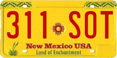 NM license plate 311SOT