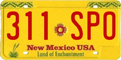 NM license plate 311SPO