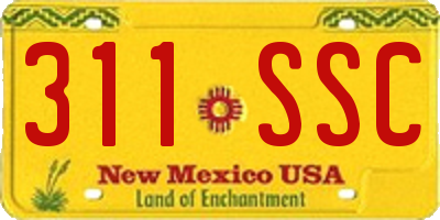 NM license plate 311SSC