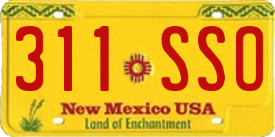 NM license plate 311SSO