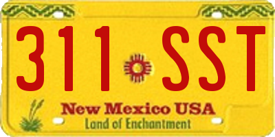 NM license plate 311SST