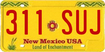 NM license plate 311SUJ