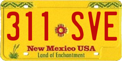 NM license plate 311SVE
