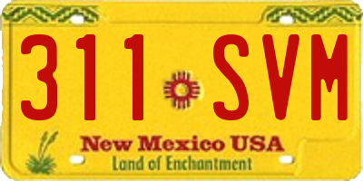 NM license plate 311SVM