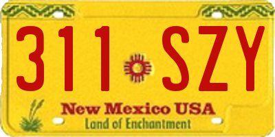 NM license plate 311SZY