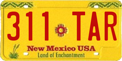 NM license plate 311TAR