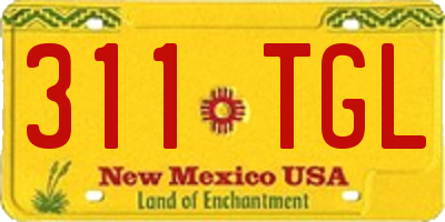 NM license plate 311TGL