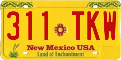 NM license plate 311TKW