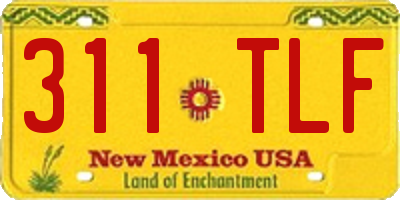 NM license plate 311TLF