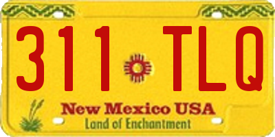 NM license plate 311TLQ