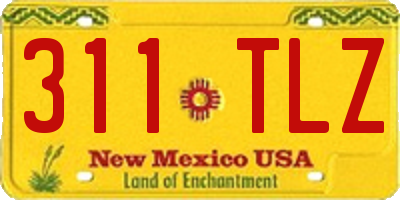 NM license plate 311TLZ