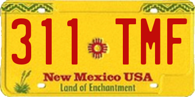 NM license plate 311TMF