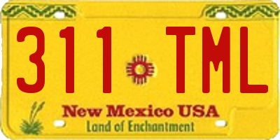 NM license plate 311TML