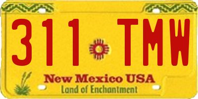 NM license plate 311TMW