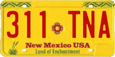 NM license plate 311TNA