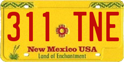NM license plate 311TNE