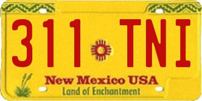 NM license plate 311TNI