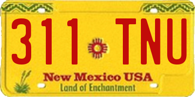 NM license plate 311TNU