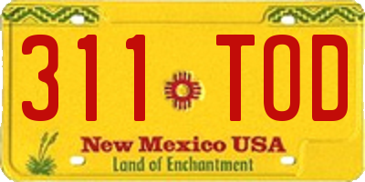NM license plate 311TOD