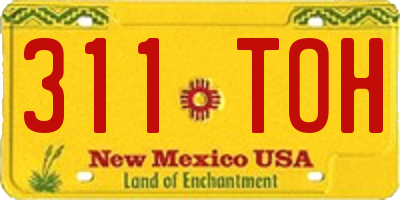 NM license plate 311TOH