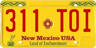 NM license plate 311TOI
