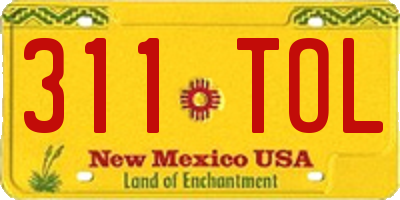 NM license plate 311TOL