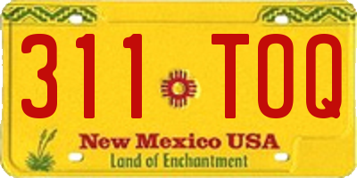 NM license plate 311TOQ