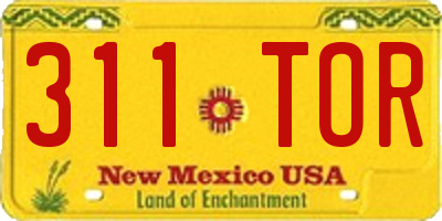 NM license plate 311TOR