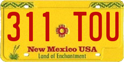 NM license plate 311TOU
