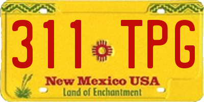 NM license plate 311TPG
