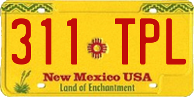 NM license plate 311TPL