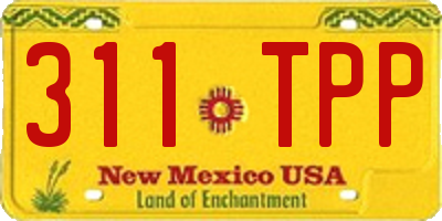 NM license plate 311TPP