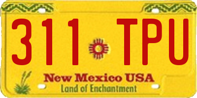 NM license plate 311TPU
