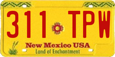 NM license plate 311TPW
