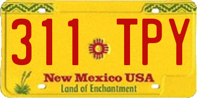 NM license plate 311TPY
