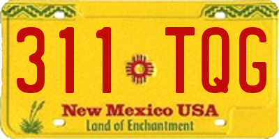 NM license plate 311TQG