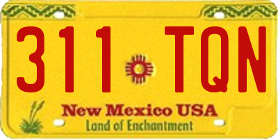 NM license plate 311TQN
